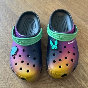 Never Worn CROCS Gradient Sandals with Charms